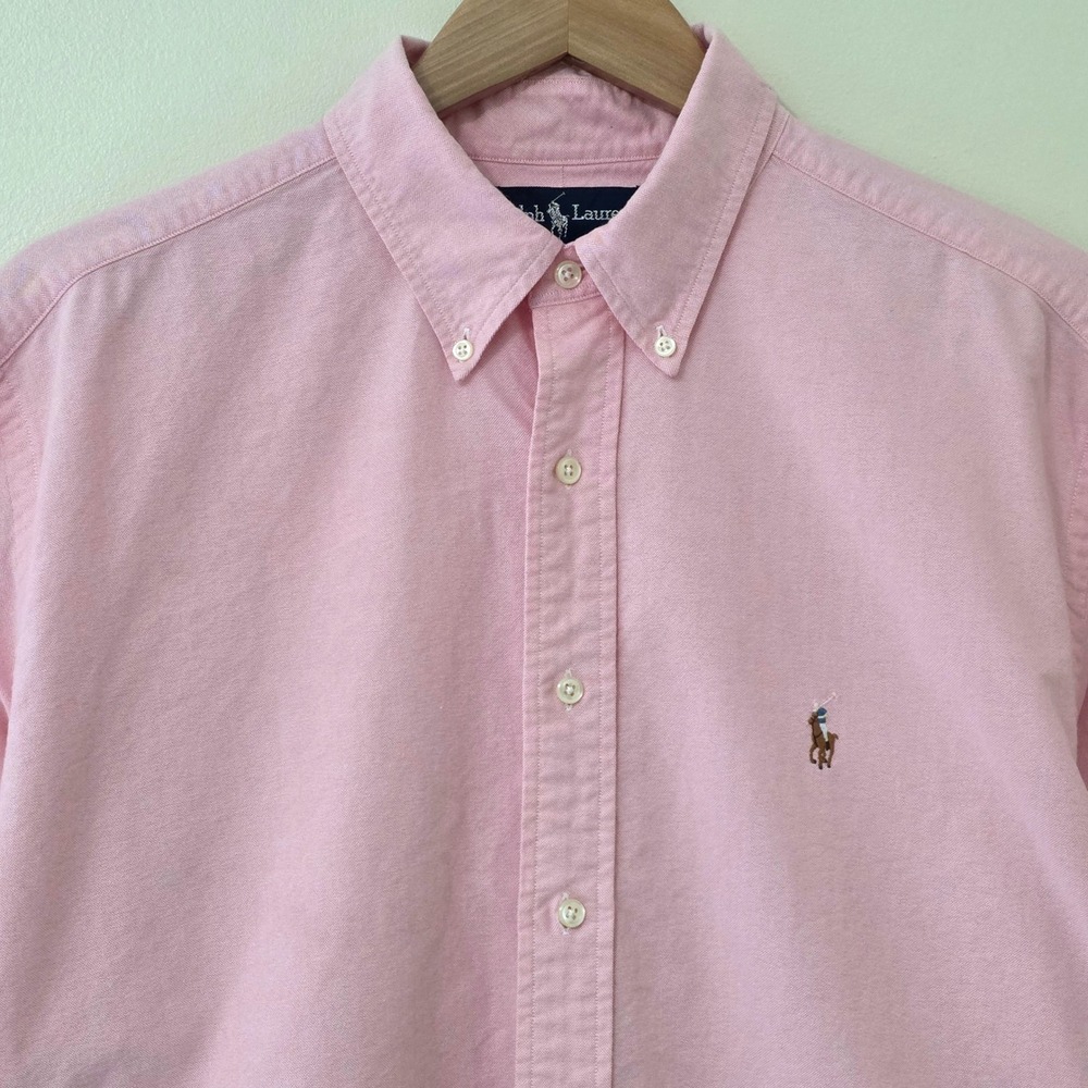 Ralph Lauren Yarmouth Oxford Button Down Shirt Sz 16.5-35 Pink Pony Logo Preppy - Picture 3 of 10